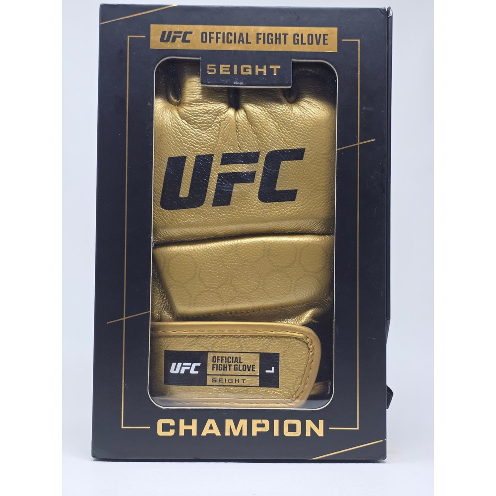 UFC Official Fight Glove 5EIGHT Champion Gold MMA Leather Gloves Size Large L